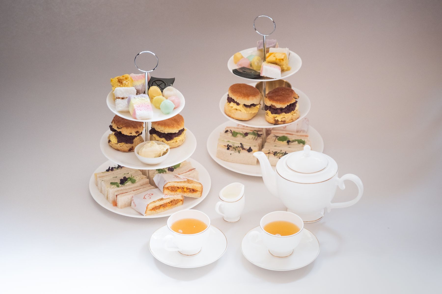 Korean afternoon tea on tiered stands
