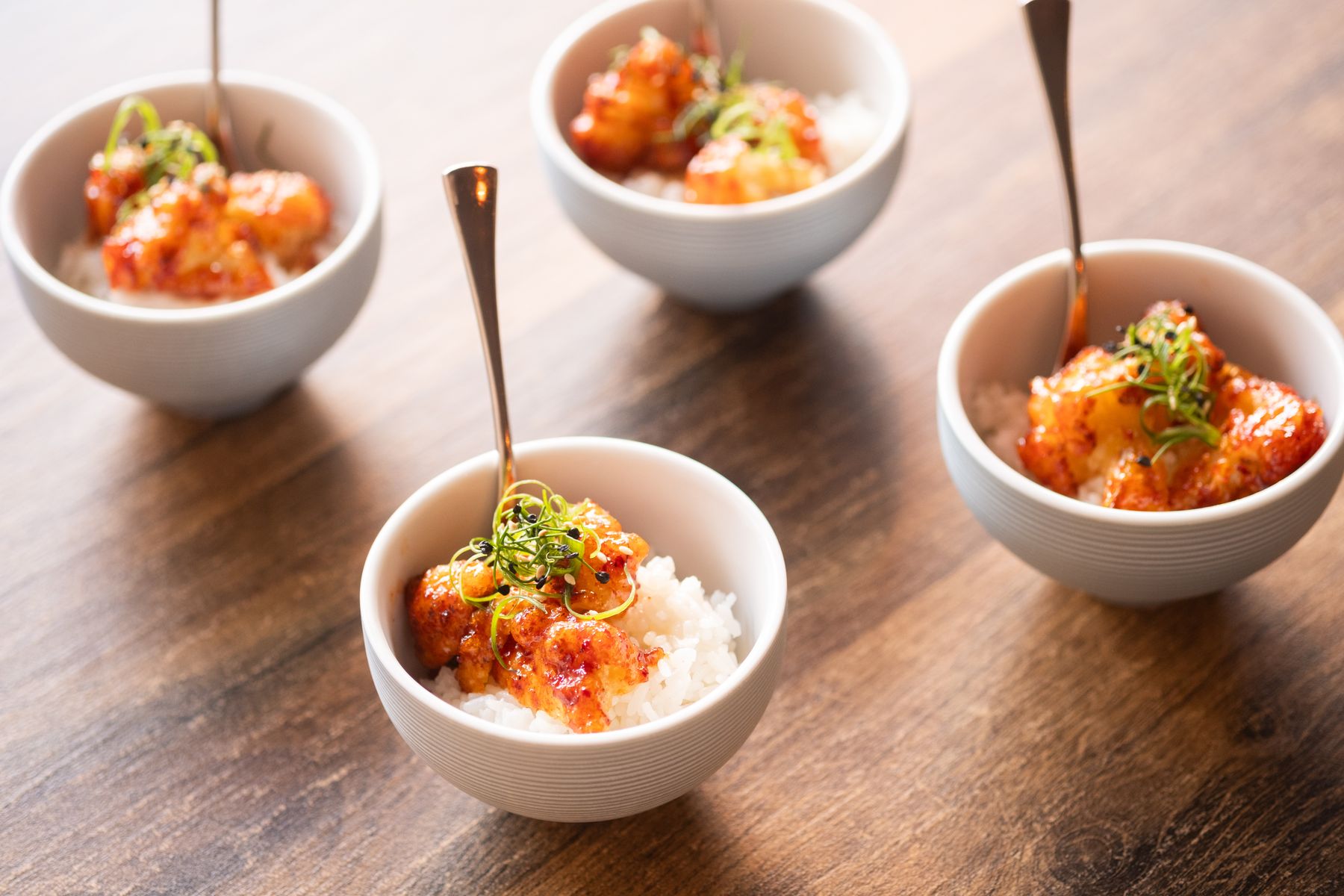 Korean fried chicken bowls