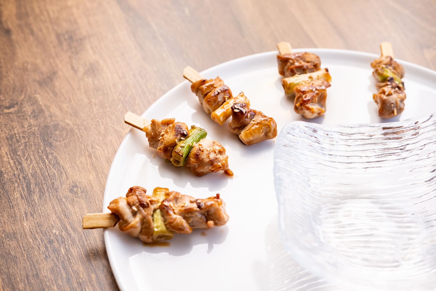 Glazed skewers from above
